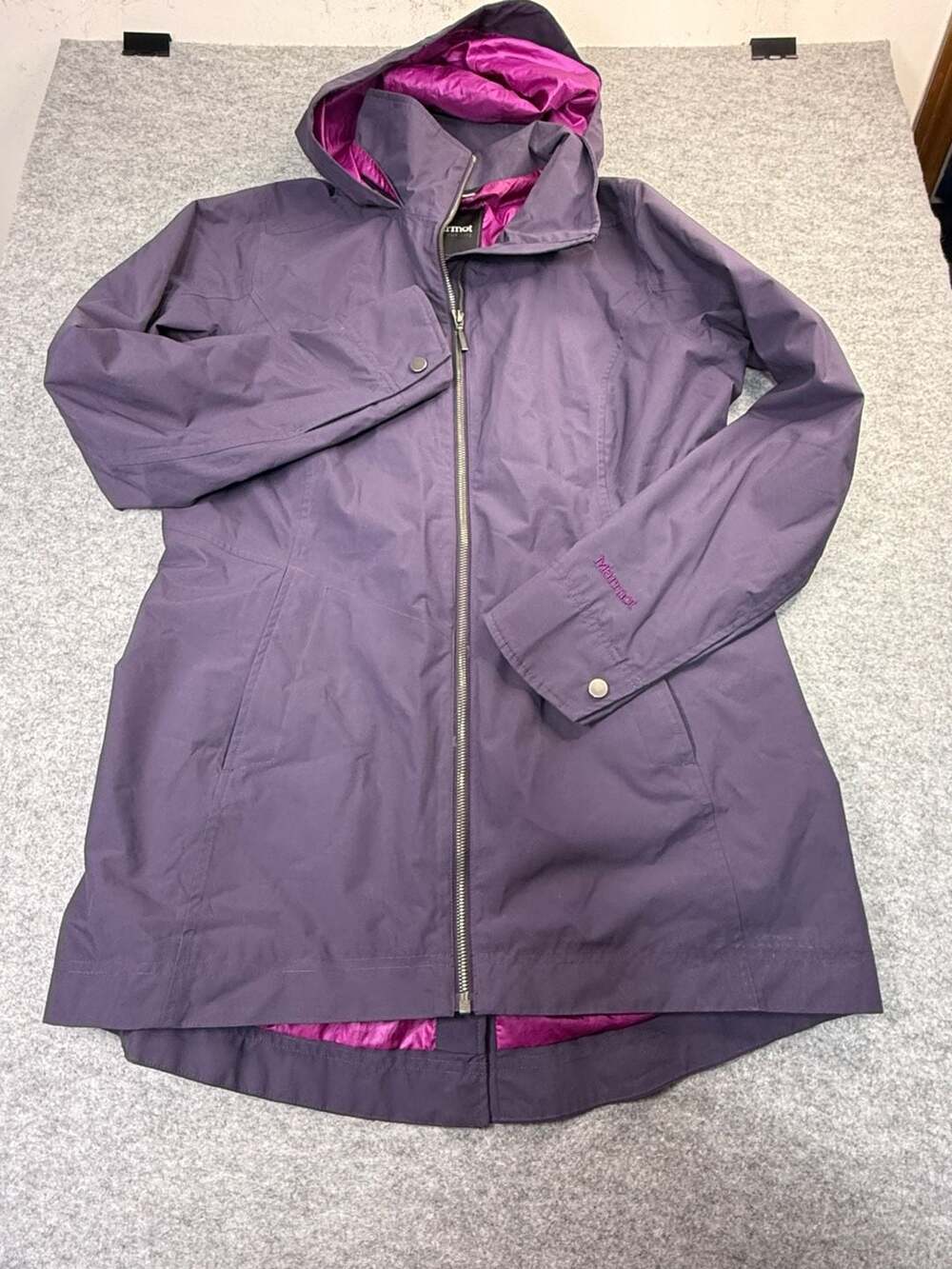 Marmot Zip Hooded Purple Jacket Size L/G